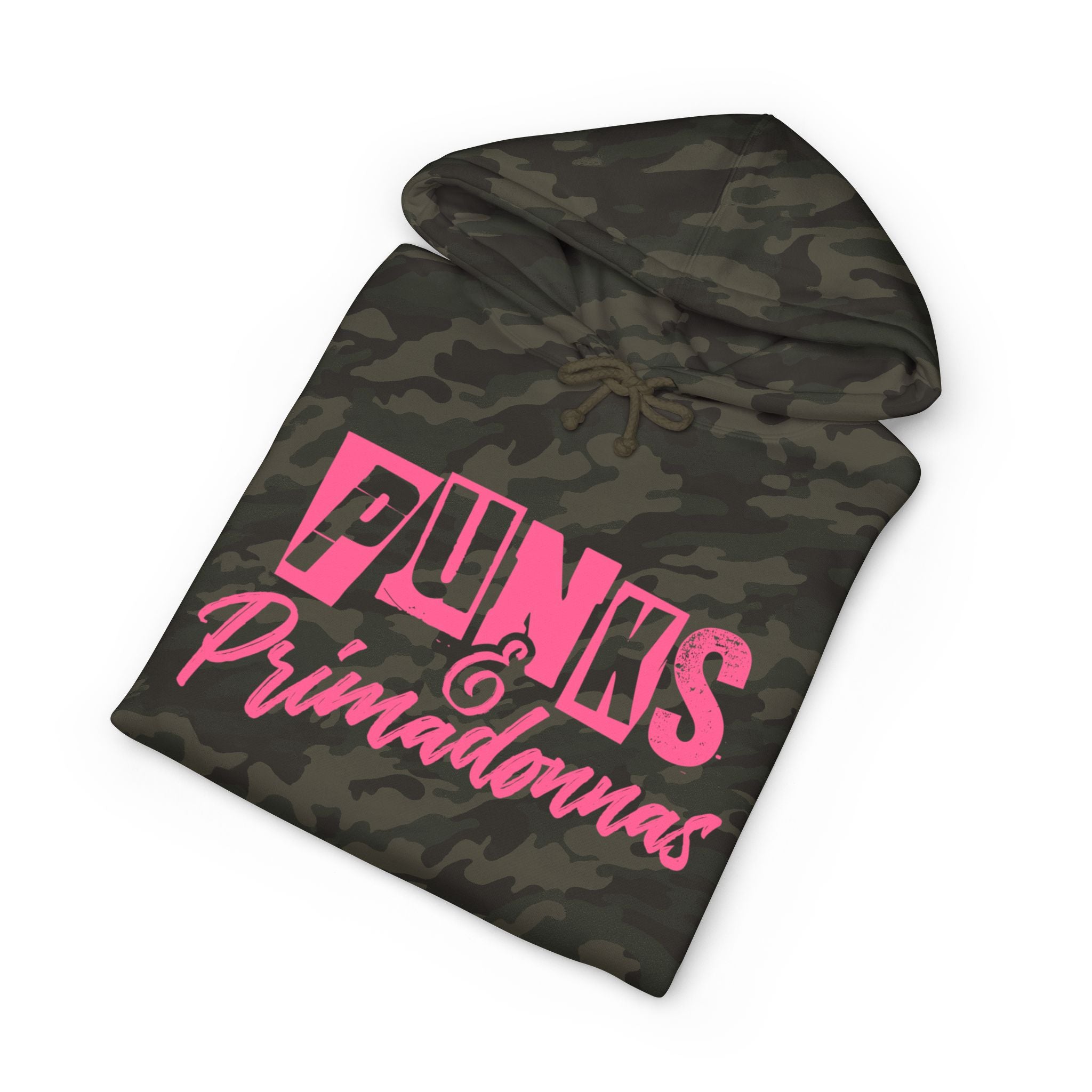 Punks & Primadonnas Hoodie — Pink Retro Safety Pin Punk Graphic