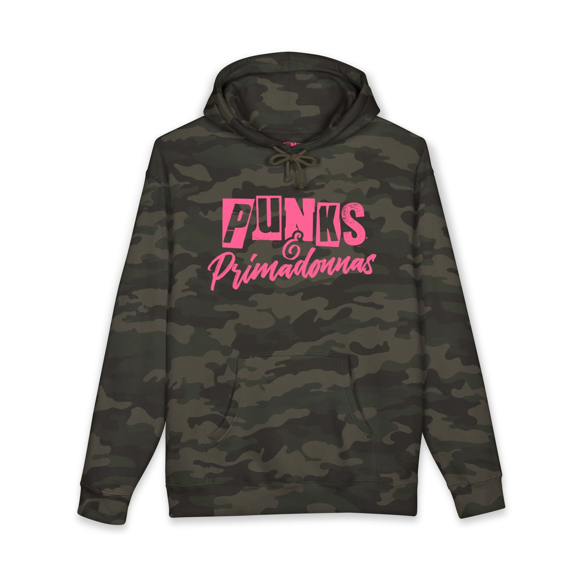 Punks & Primadonnas Hoodie — Pink Retro Safety Pin Punk Graphic