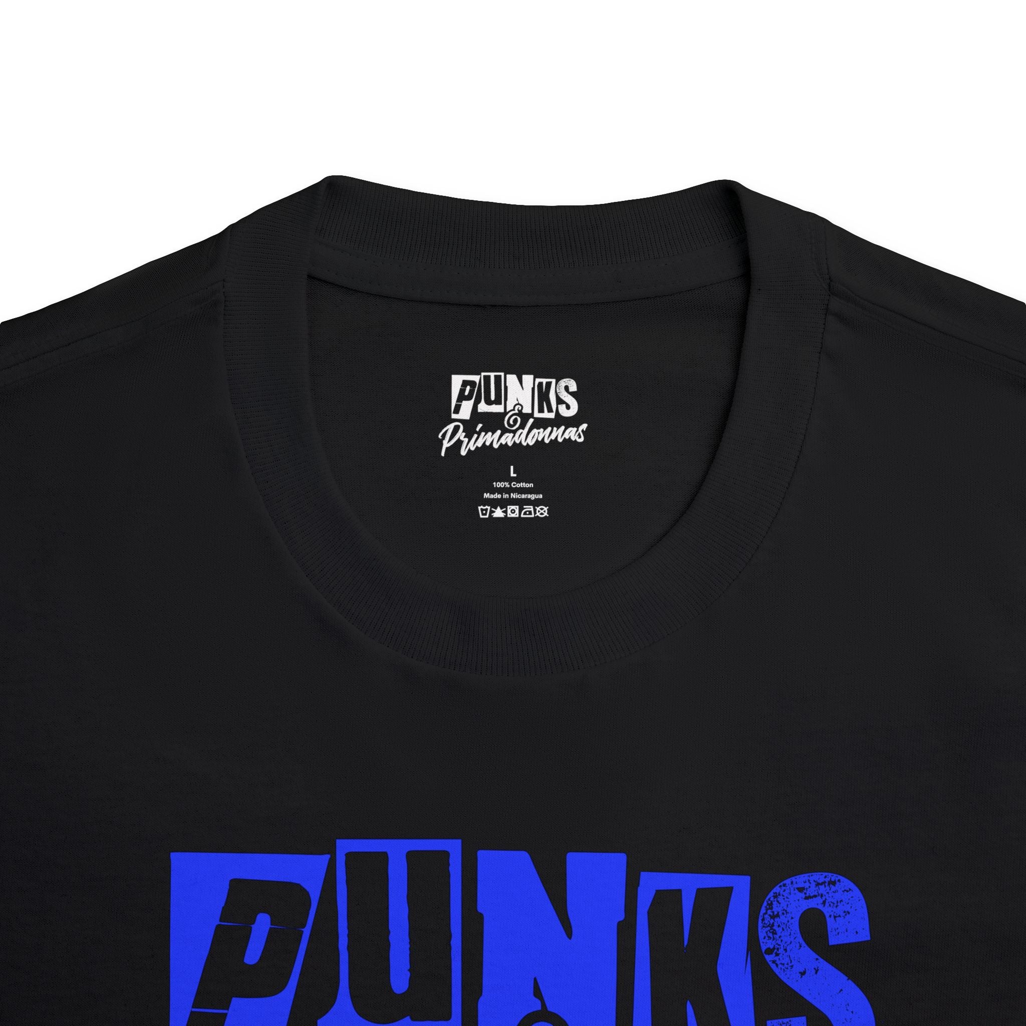 Punks & Primadonnas Graphic Tee — Retro Punk Script Logo T-Shirt