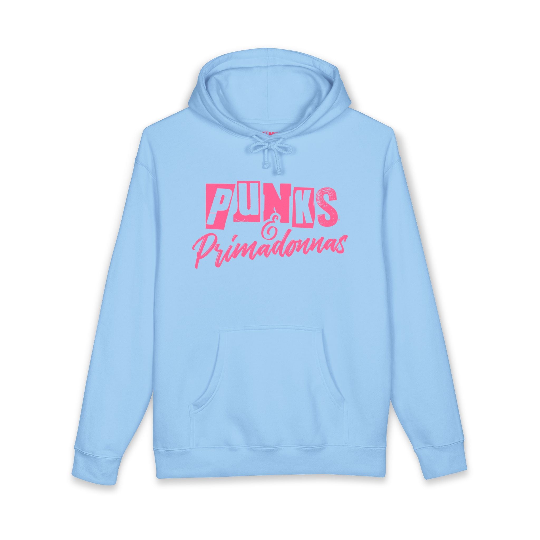Punks & Primadonnas Hoodie — Pink Retro Safety Pin Punk Graphic