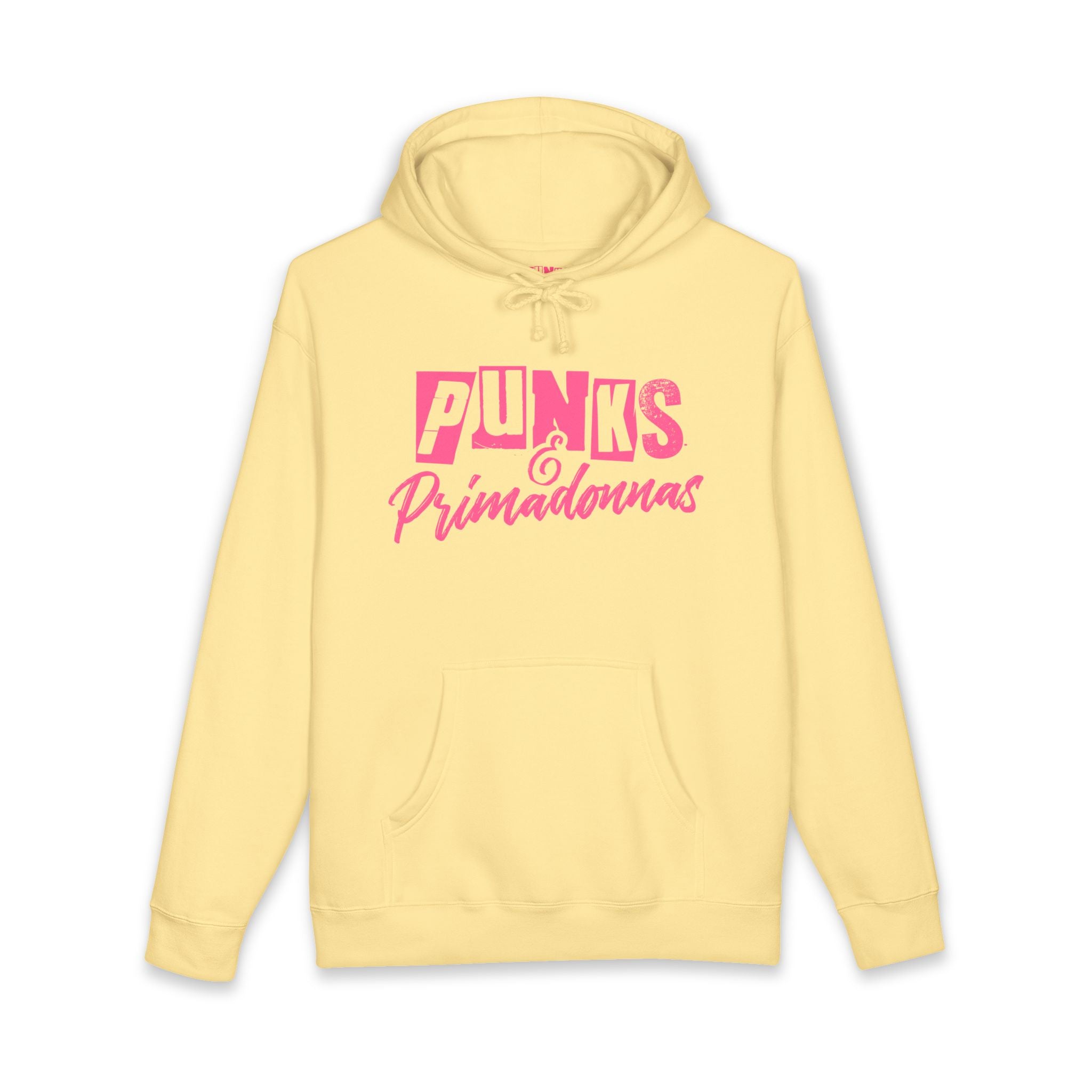 Punks & Primadonnas Hoodie — Pink Retro Safety Pin Punk Graphic