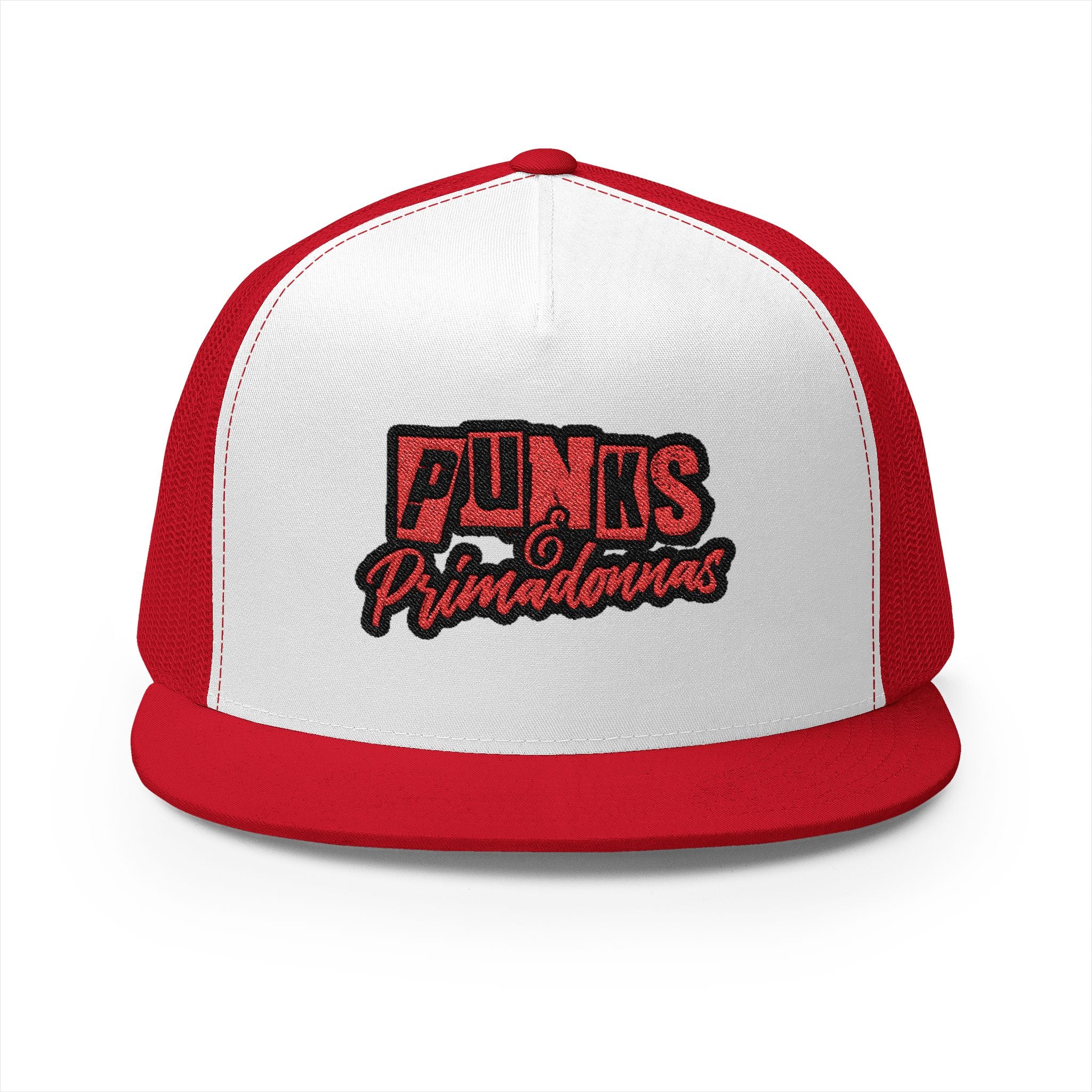 Trucker Cap — Red & White Mesh