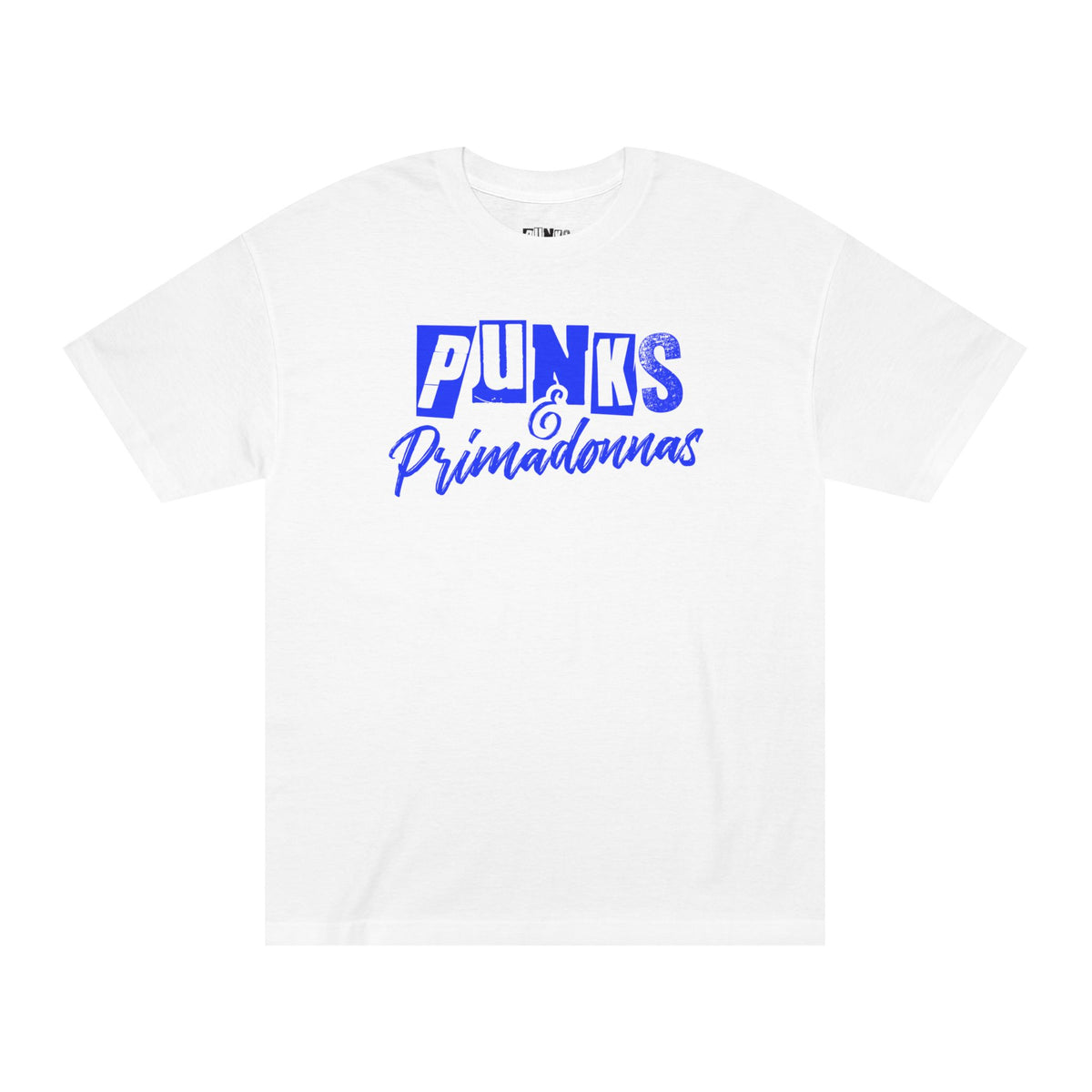 Punks & Primadonnas Graphic Tee — Retro Punk Script Logo T-Shirt