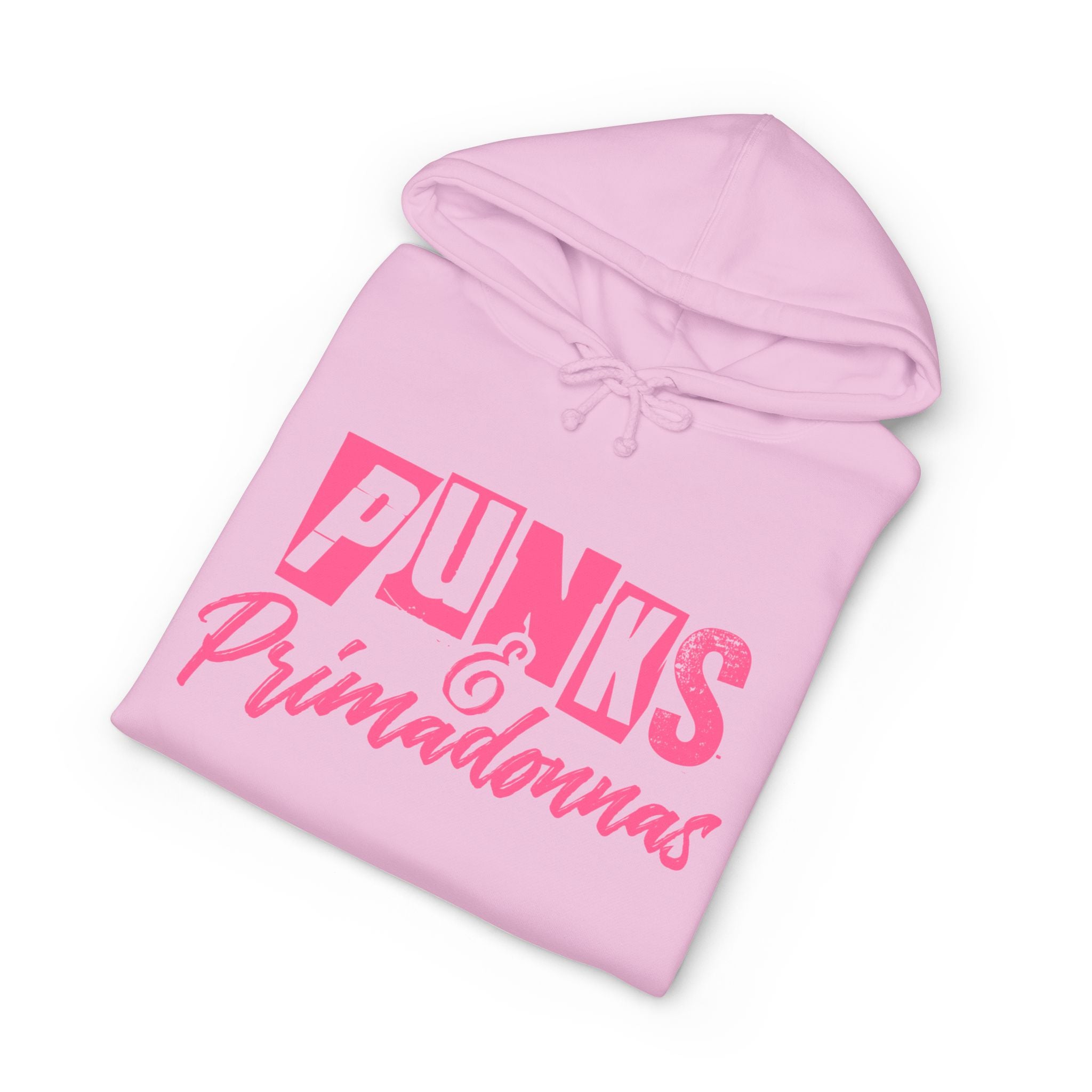 Punks & Primadonnas Hoodie — Pink Retro Safety Pin Punk Graphic