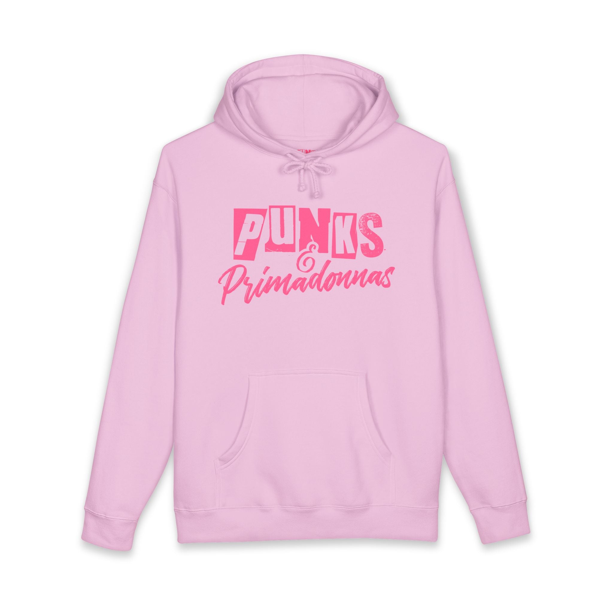 Punks & Primadonnas Hoodie — Pink Retro Safety Pin Punk Graphic