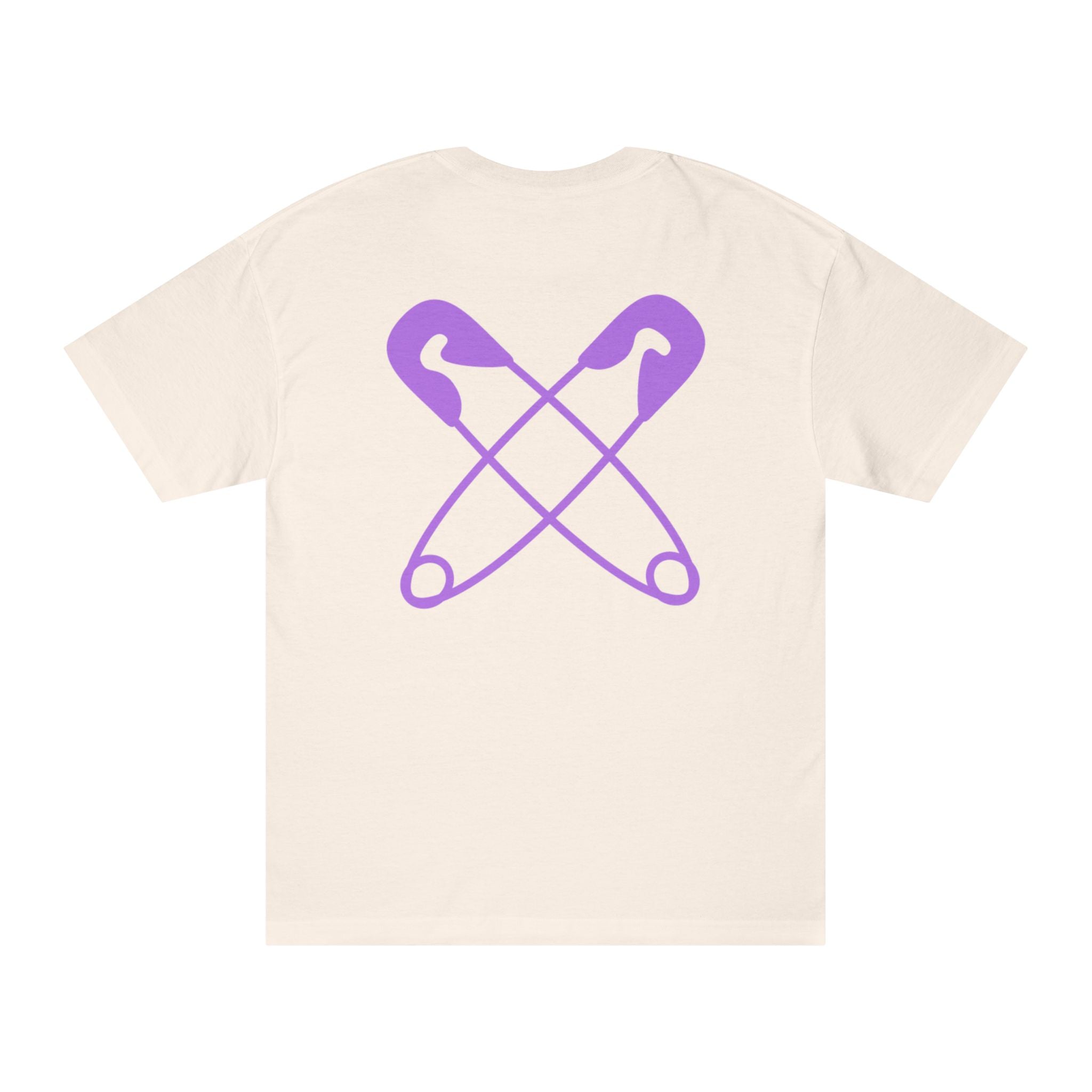 Punks & Primadonnas Classic Safety Pins Tee: Purple
