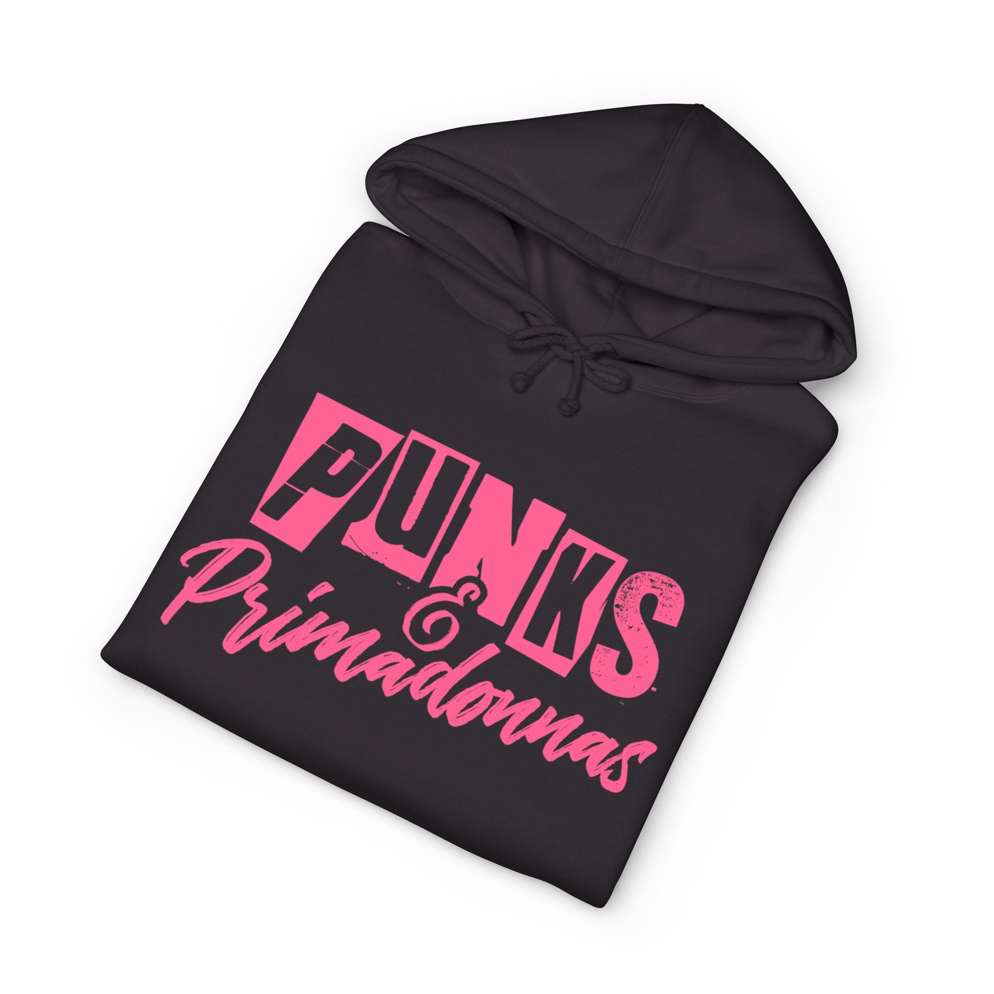 Punks & Primadonnas Hoodie — Pink Retro Safety Pin Punk Graphic