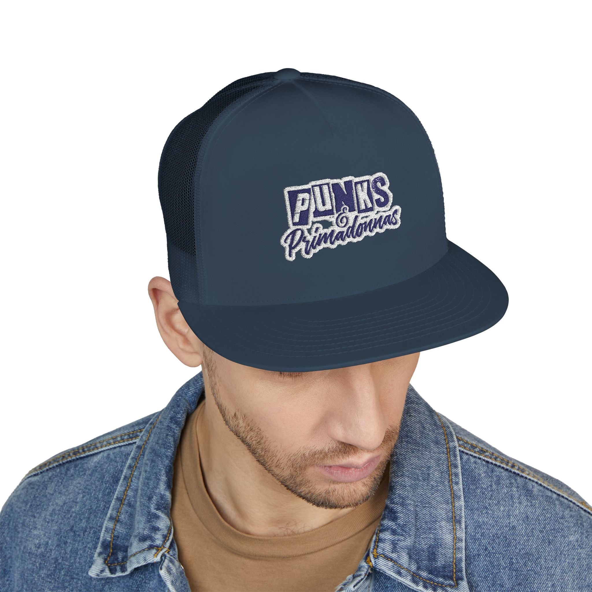 Trucker Cap — Navy with Logo Embroidery
