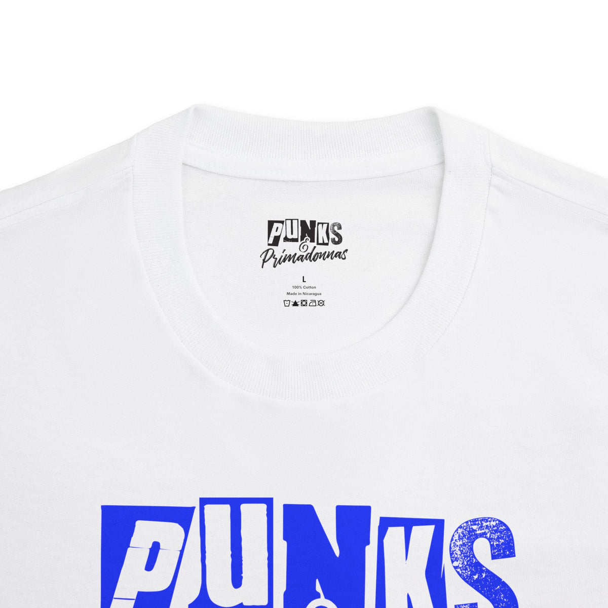 Punks & Primadonnas Graphic Tee — Retro Punk Script Logo T-Shirt