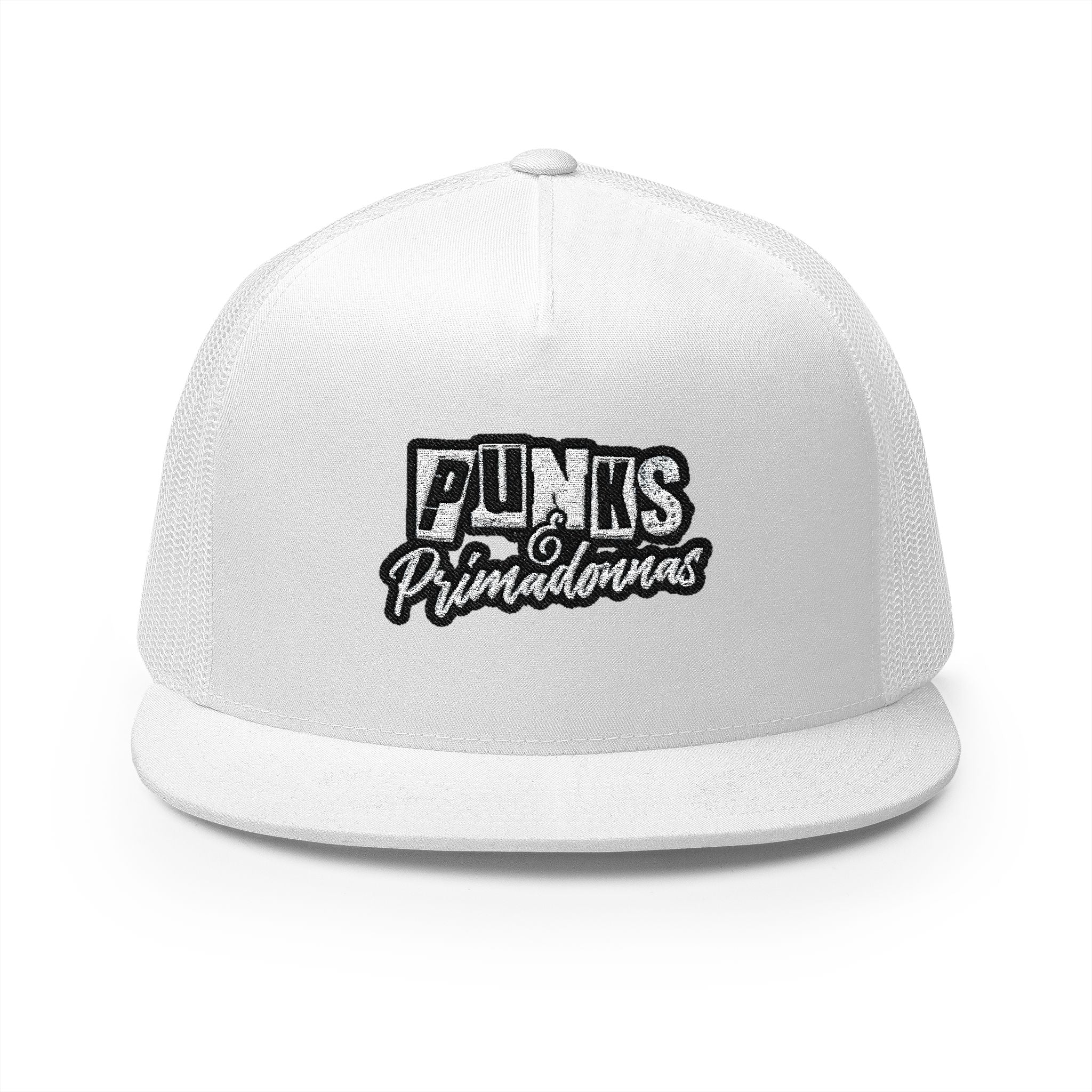 Trucker Cap — Black & White Mesh