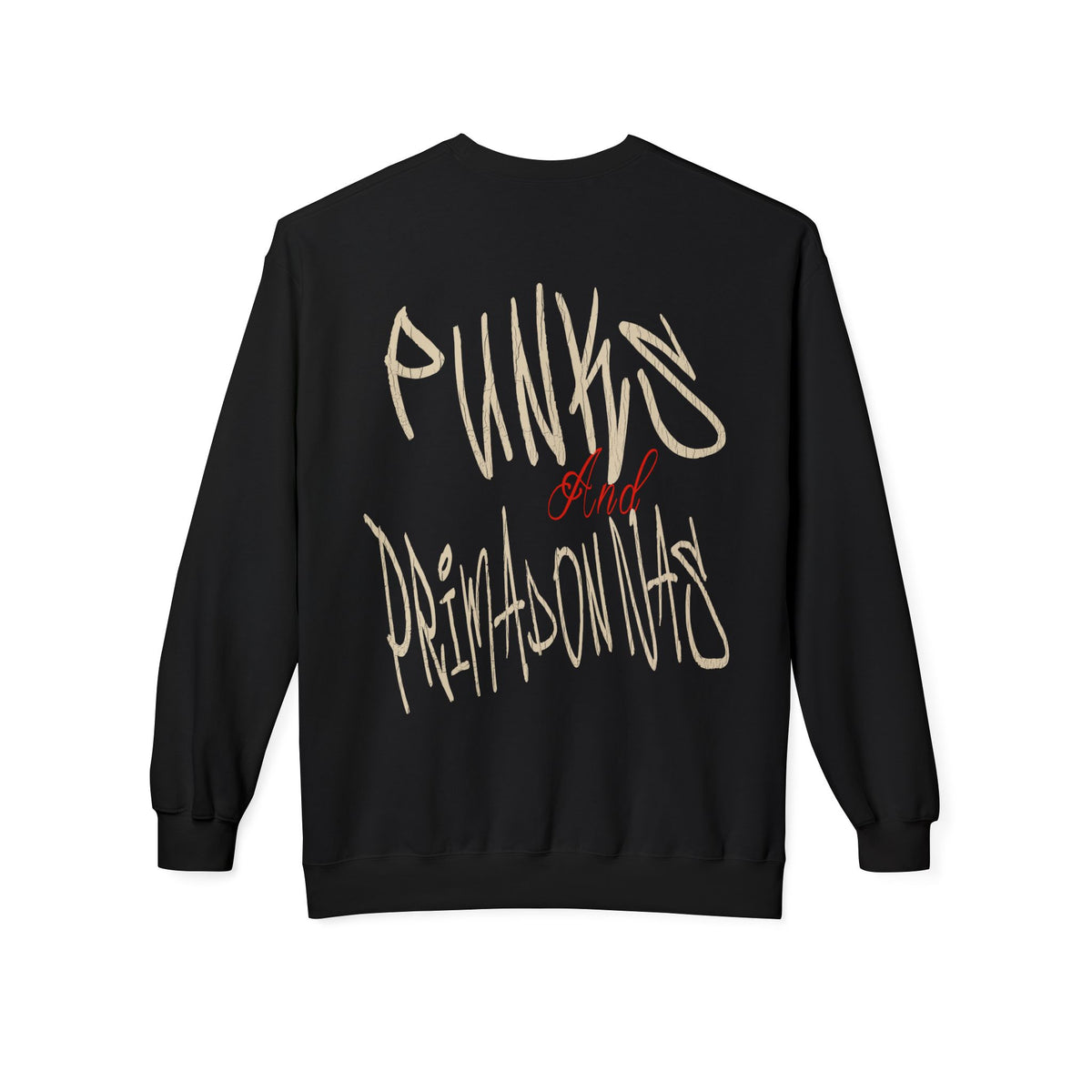 Crewneck Sweatshirt — 'Punks and Prison Wives' Street Punk Graphic Pullover