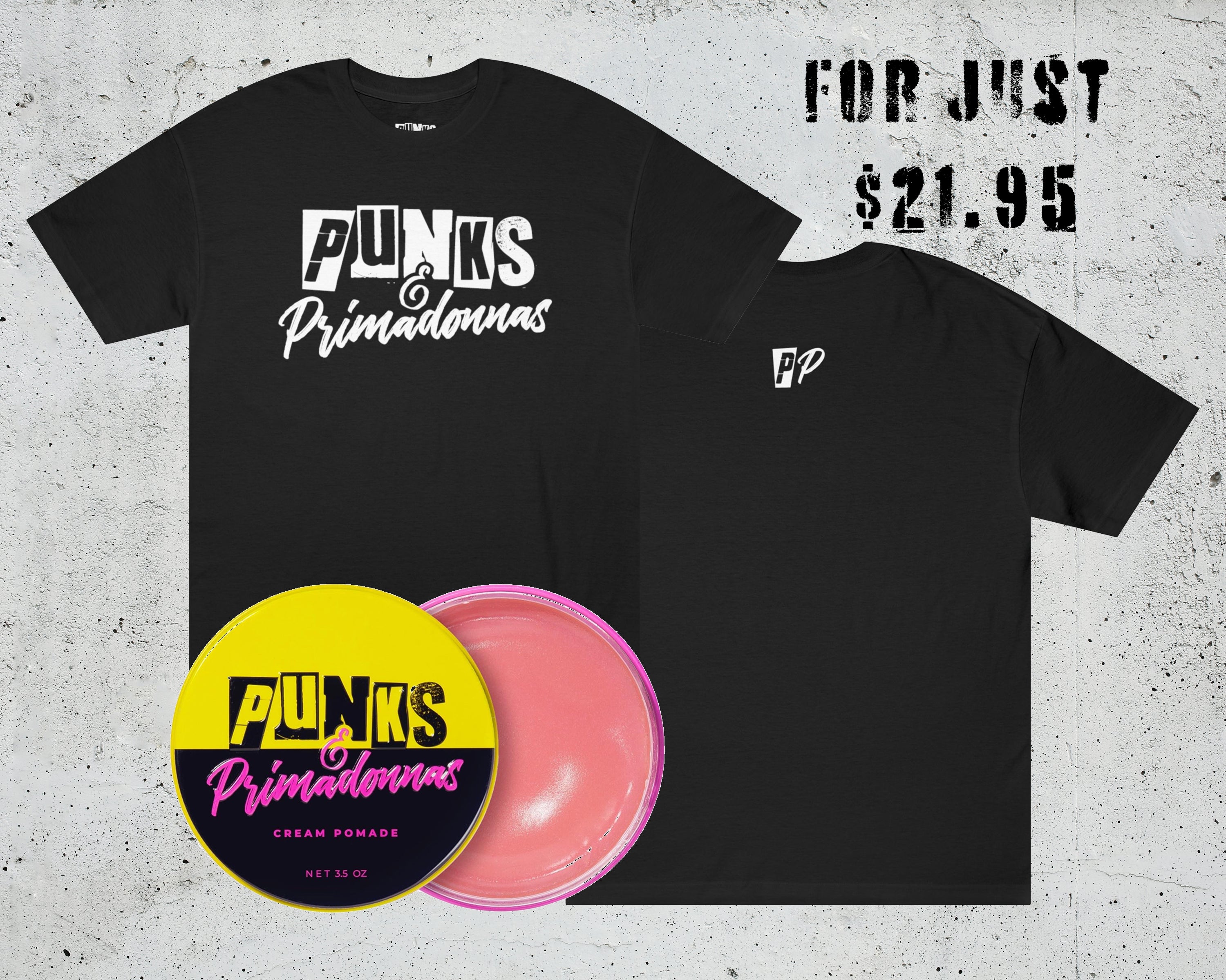 Pomade + T-Shirt Promotion (White Logos)